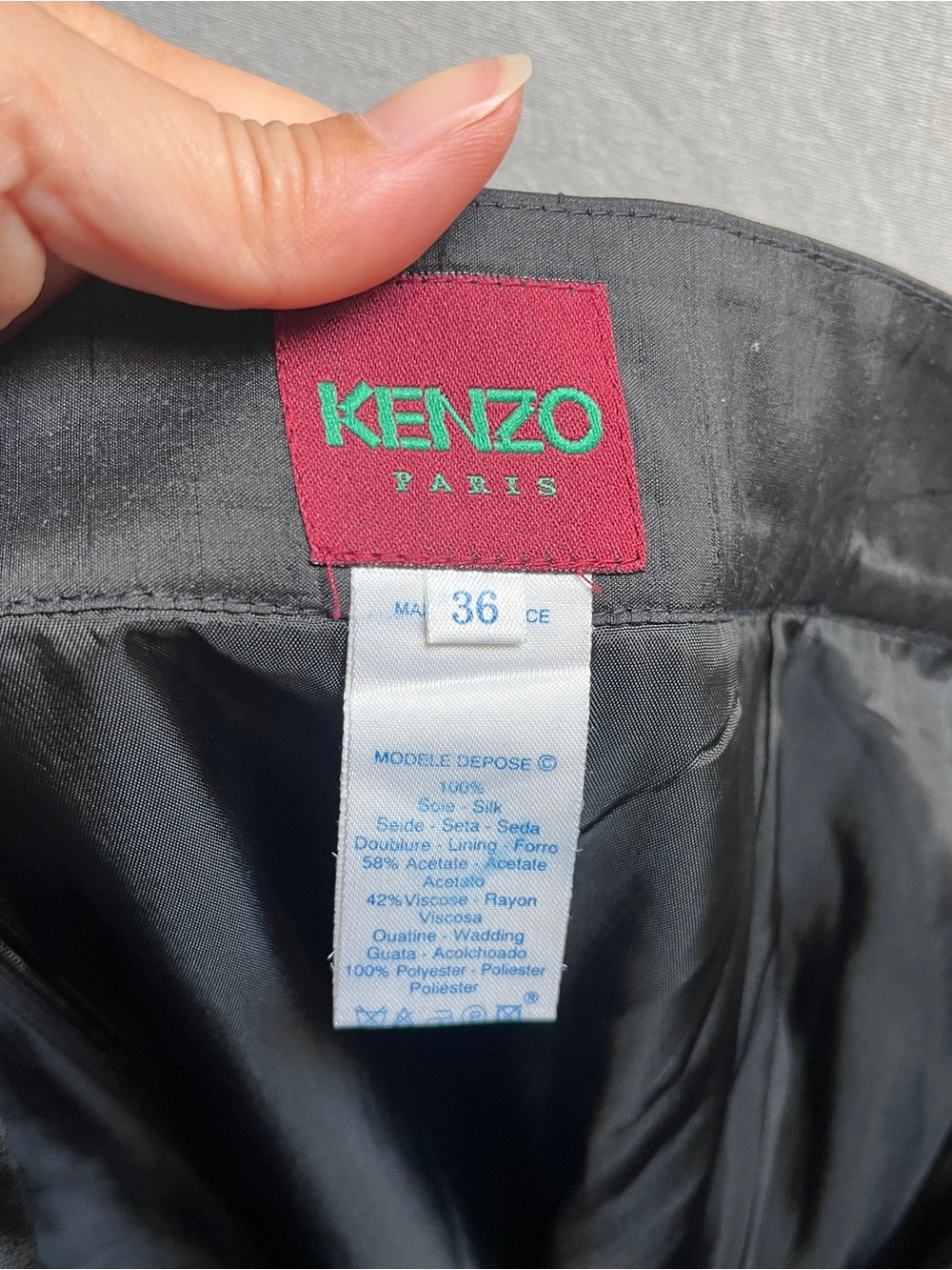 Kenzo Paris Black Silk Structured A-Line Maxi Skirt 4 - Picture 2 of 11
